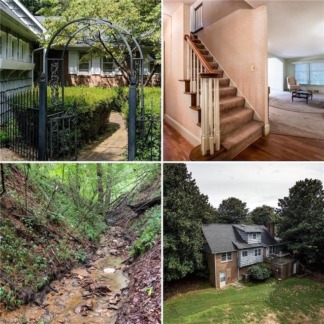 Private home located on cul-de-sac street with 6 acres of land and small stream in Elkin, heart of Yadkin Valley wine country.