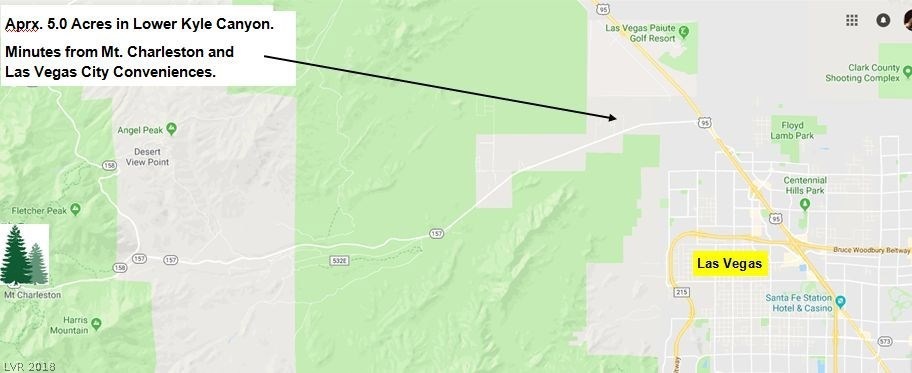 Aprx. 5.0 acres in Lower Kyle Canyon. Just minutes