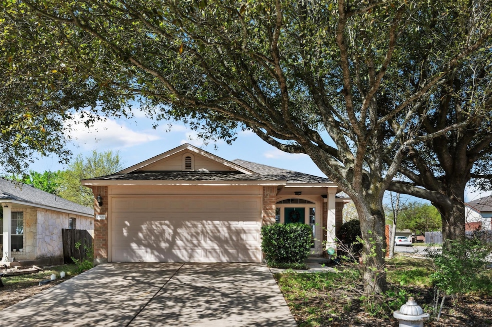 Single story home featuring fence, a shingled roo