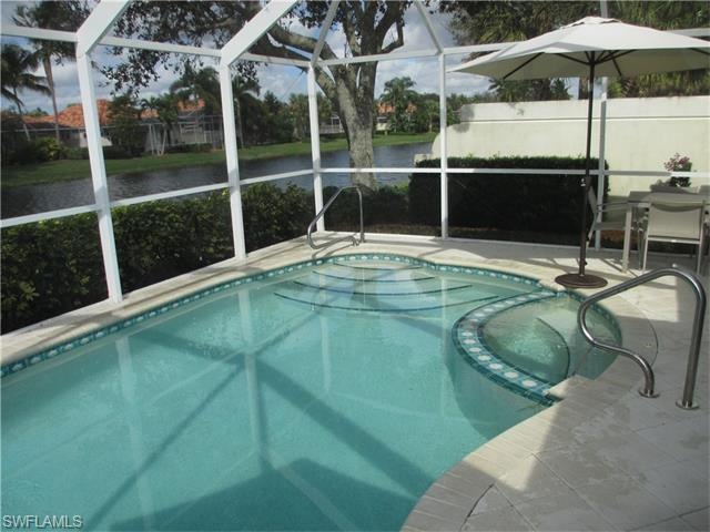 Very inviting heated pool with spa