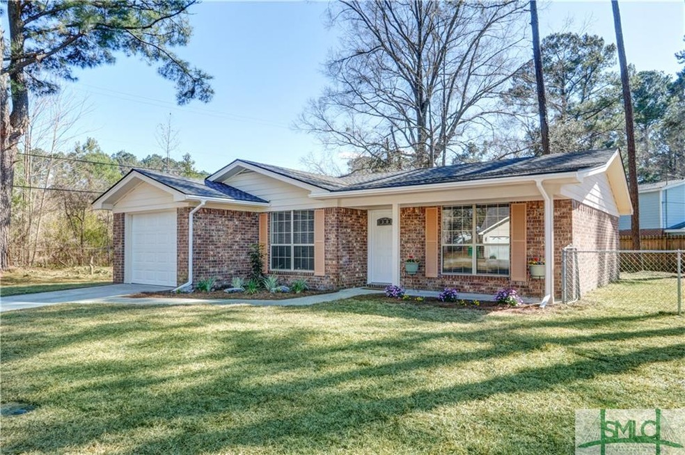 Exterior with new sod (color enhanced to see what 