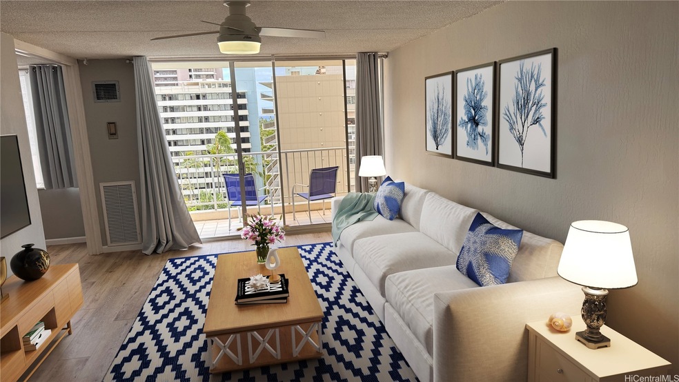 Virtually staged living room