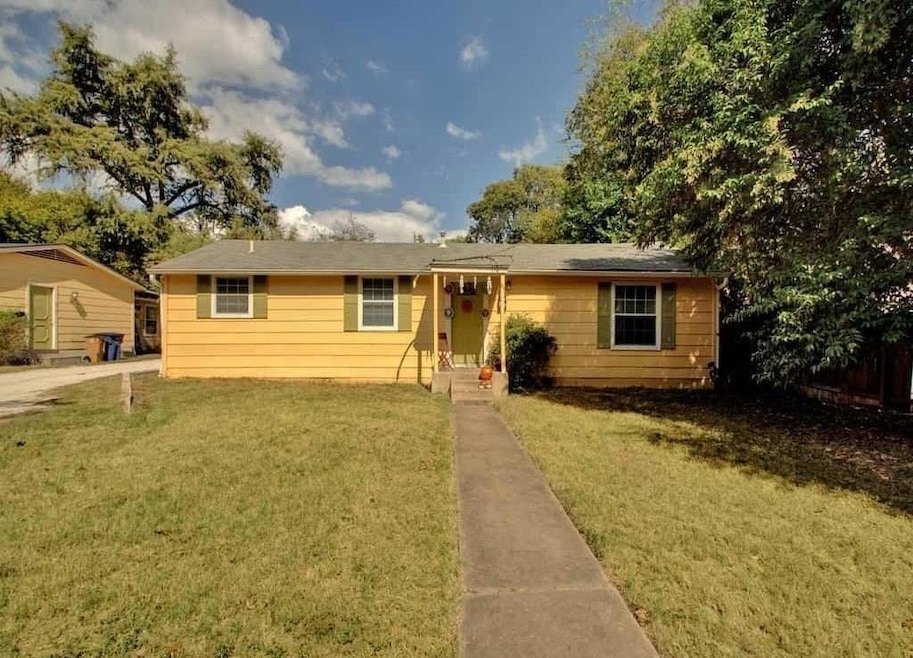 View of front of home with a front yard