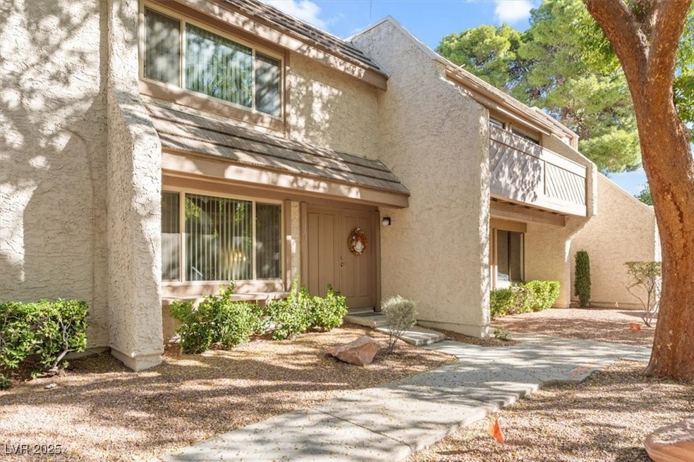 View of front of property with stucco siding