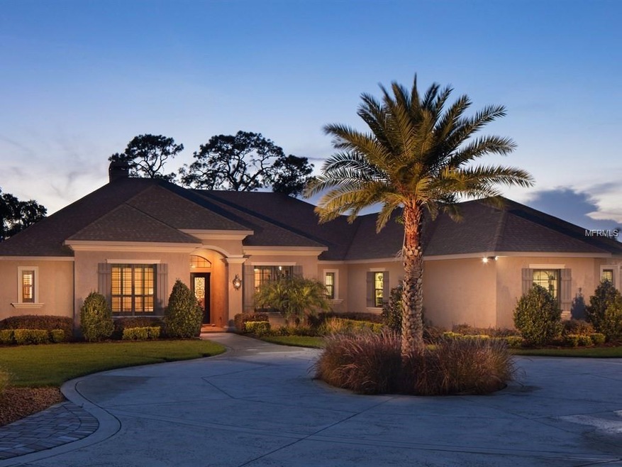 Exterior front at twilight