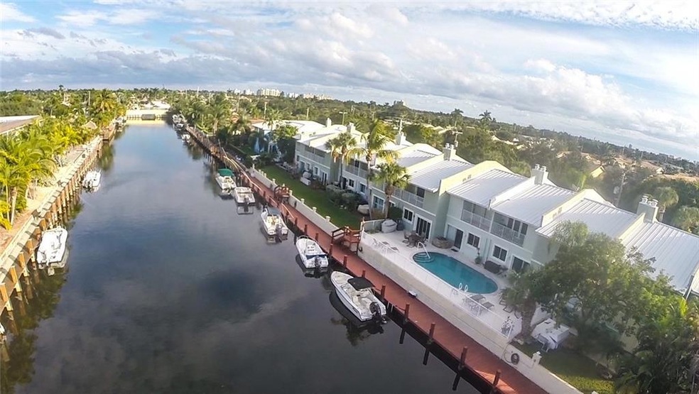 Aerial view of the North Grand canal with the town