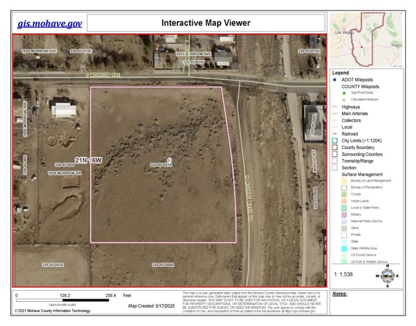 Aerial view of property's location with property b