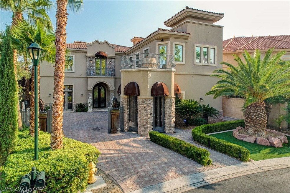 Front of custom 6691 sqft foot home in Canyon Gate