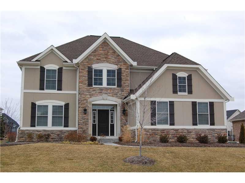 Exterior Front. Gorgeous new 4BD, 3.5BA, 3 car garage with full basement! New owners hate to leave this newly built Fischer Home but are being relocated!