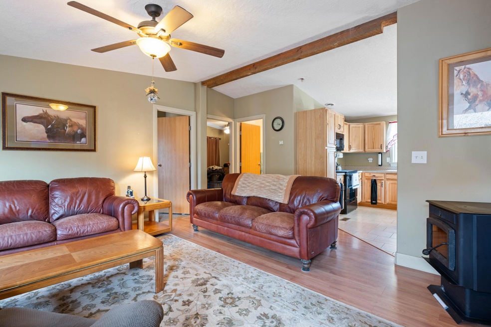 Living room into Kitchen