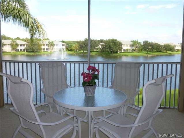 View with fountain from lanai
