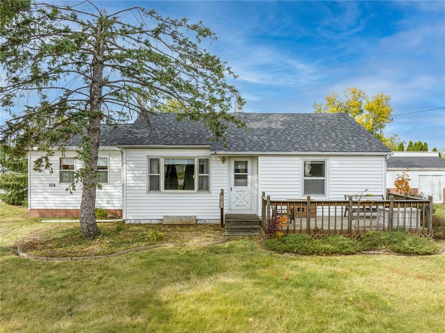 Front view of home with a large deck
