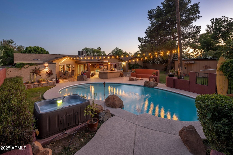 Backyard at twilight
