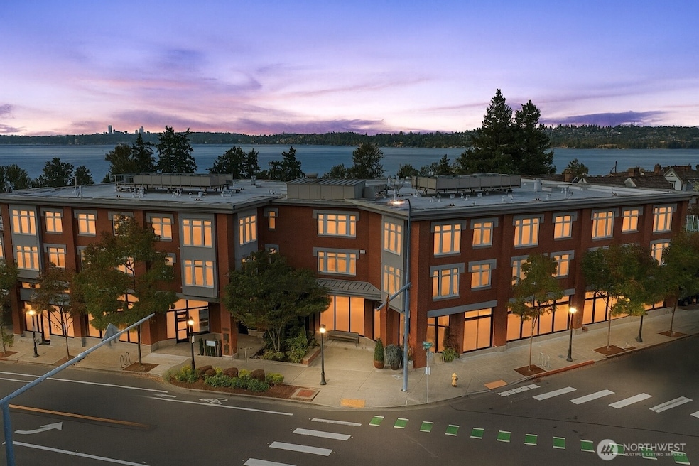 Front twilight shot of Leland Place Condos