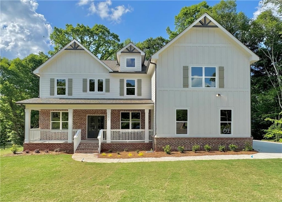 View of front of home with board and batten siding