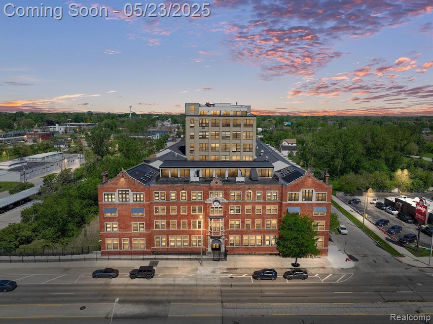 Building aerial dusk