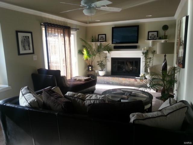 WOW Fabulous family room with wood burning firepla