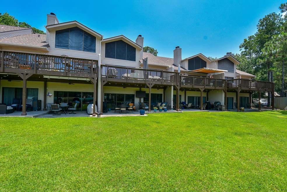 Green space off of covered back porch.