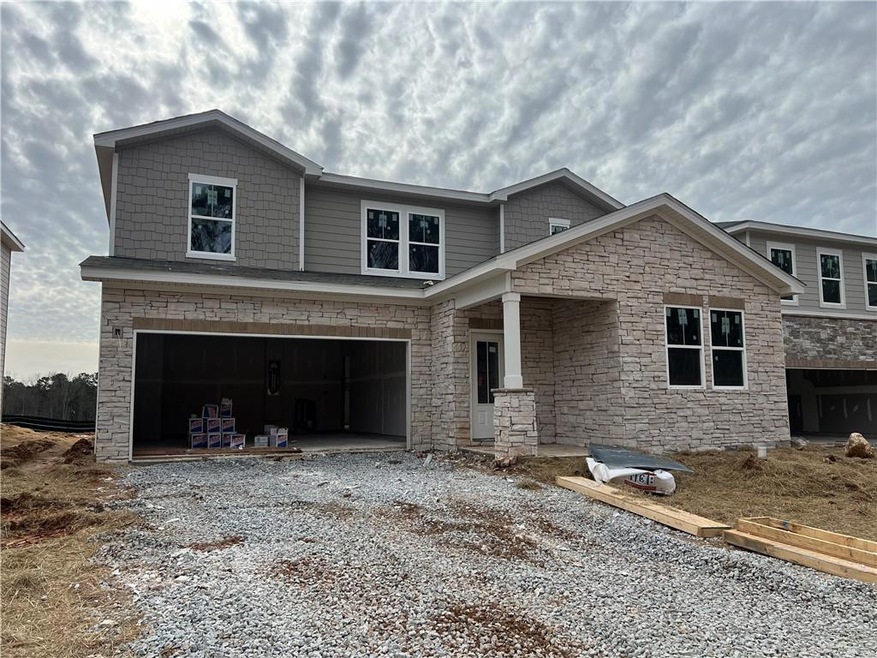 View of front of home with a garage