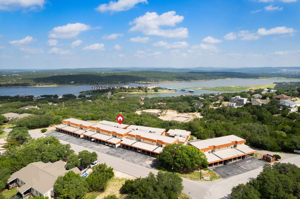 Aerial view of a large body of water