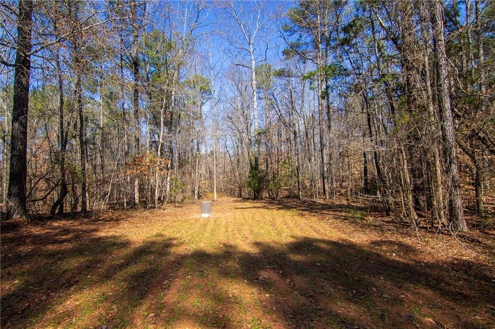 View of yard with a wooded view