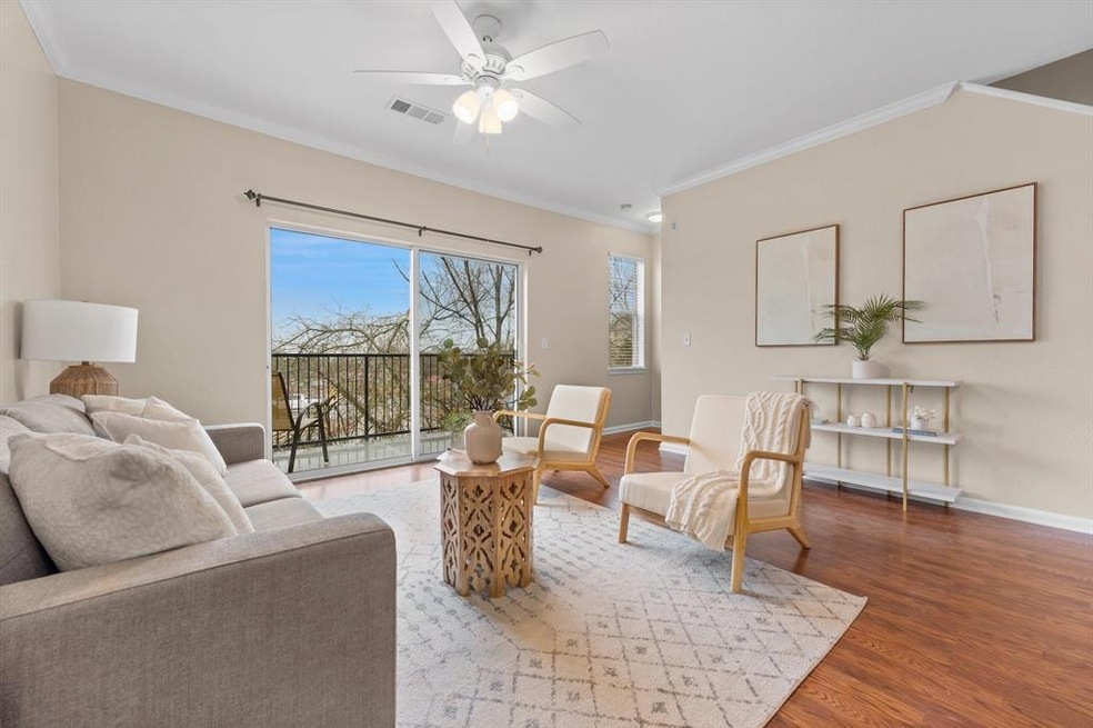 The second floor includes the living room, dining 