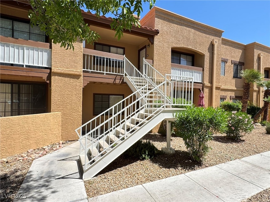 View of building exterior with stairs