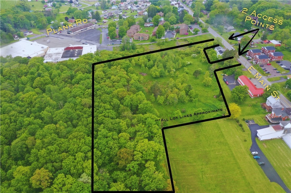 Aerial View- E Main St and Plank Rd Nearby