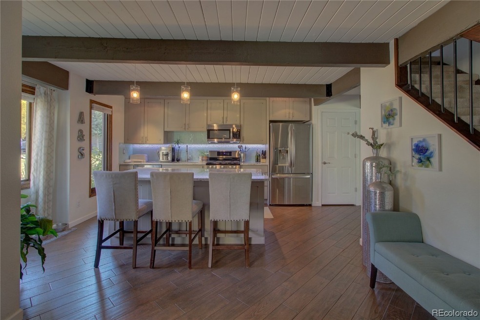 fully remodeled kitchen, with eat-in island