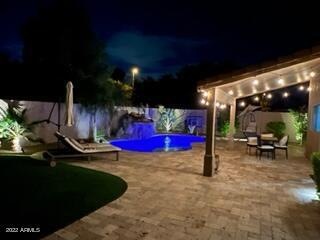 night view of patio