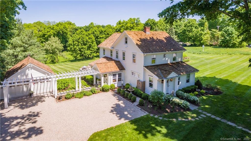 Front exterior aerial 134 Olmstead Hill Road with 