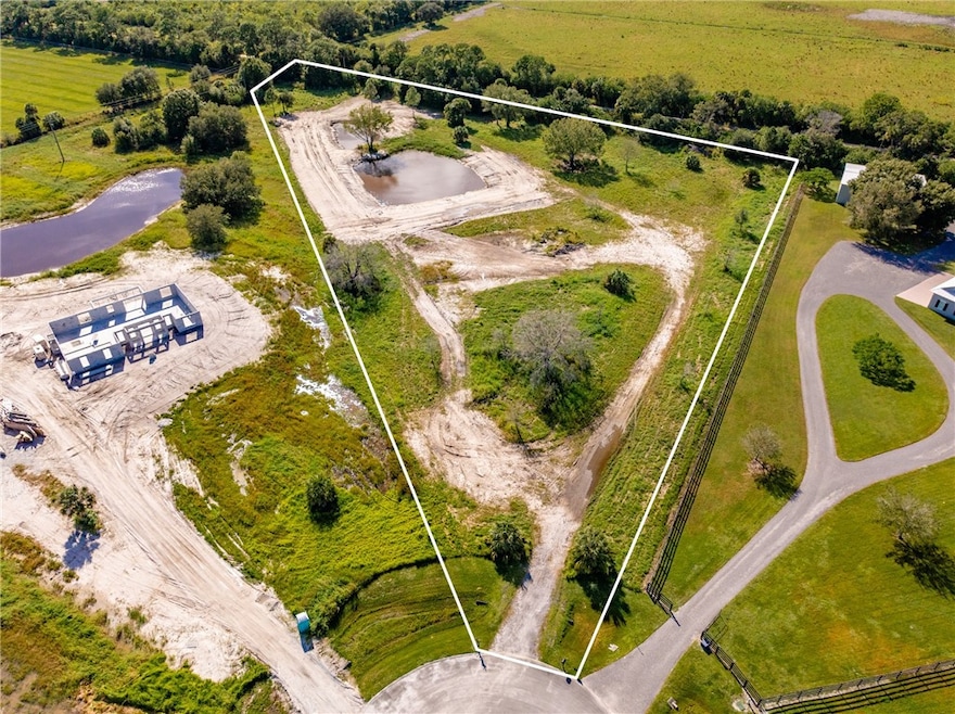 Overview of rural landscape with property boundaries highlighted