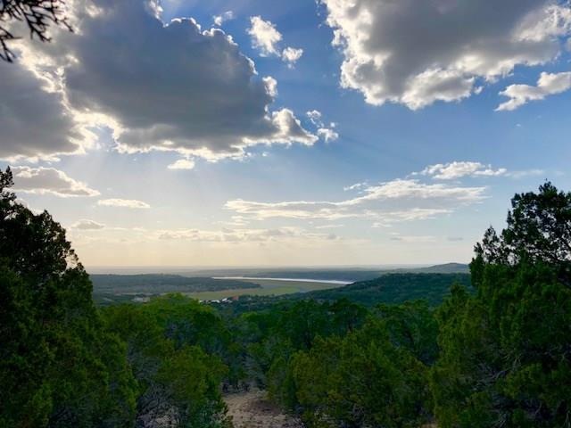 View of Lake Travis and the hill country at the hi