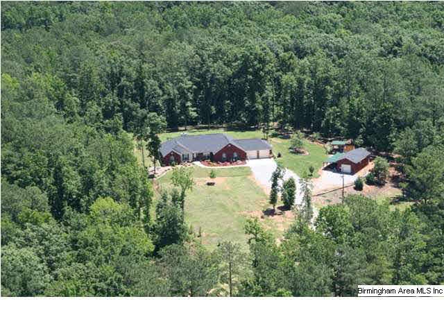 Ariel view of property