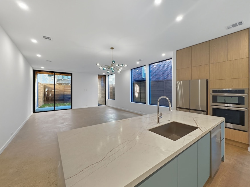 Kitchen looking into living/dining room