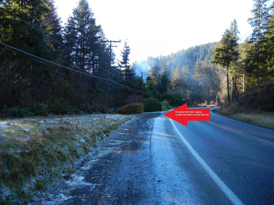 Driveway from highway heading West