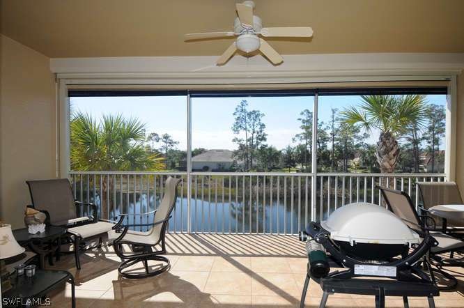 Tiled lanai with Storm Smart shutter and great sou