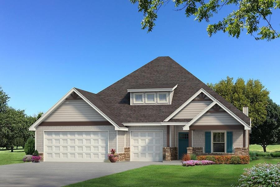 Craftsman inspired home featuring a front yard and