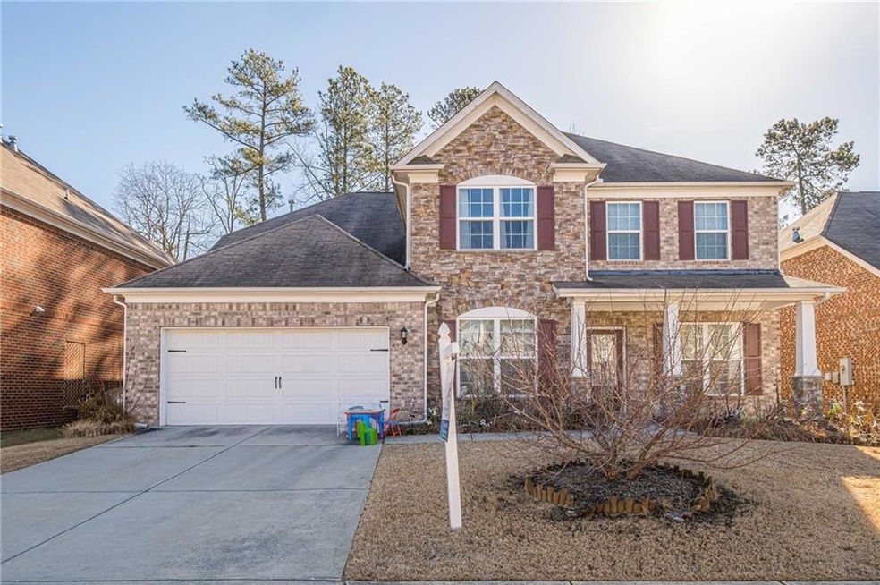 View of front of home with a garage