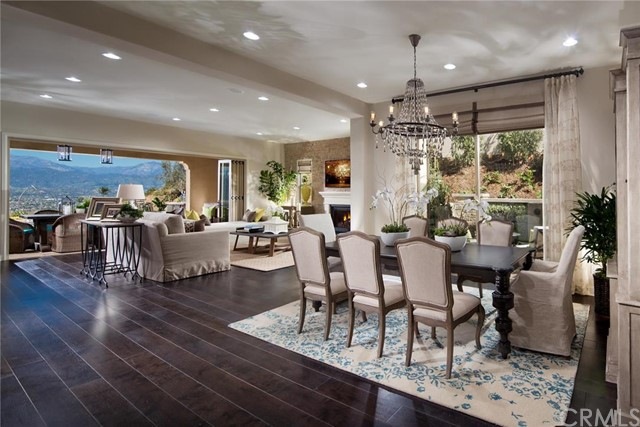 Beautiful open great room with hardwood floors and