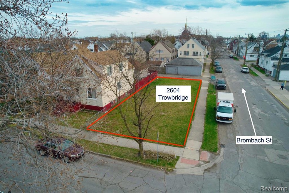 2604 Trowbridge. Lot lines in pic are estimated.