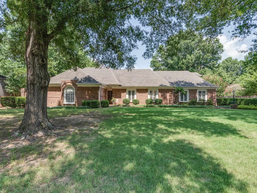 Single story home featuring a front lawn