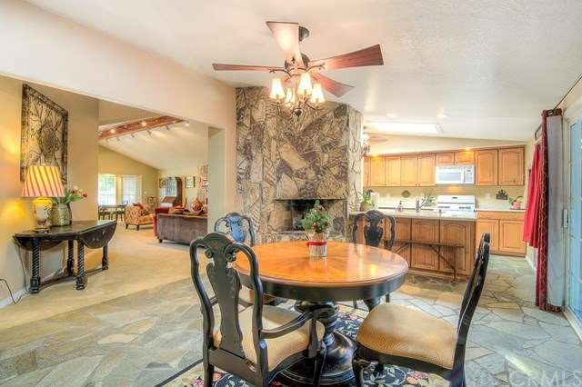 Enjoy a family dinner with this magnificent firepl