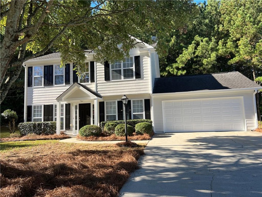 Colonial home with a garage