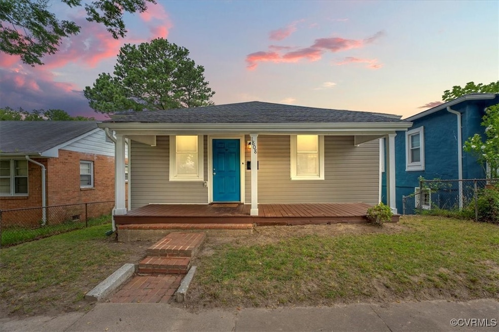 View of front of property featuring covered porch