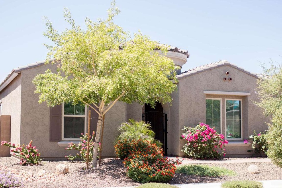 Tastefully landscaped front yard