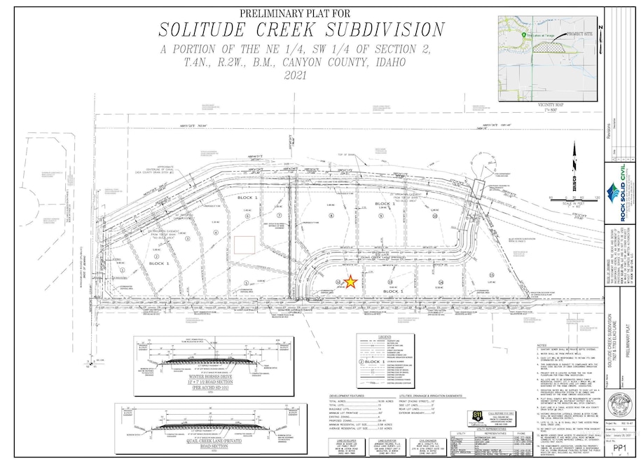 Map showing property parcels