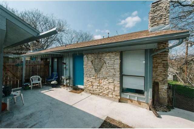 Private front patio is located between residential