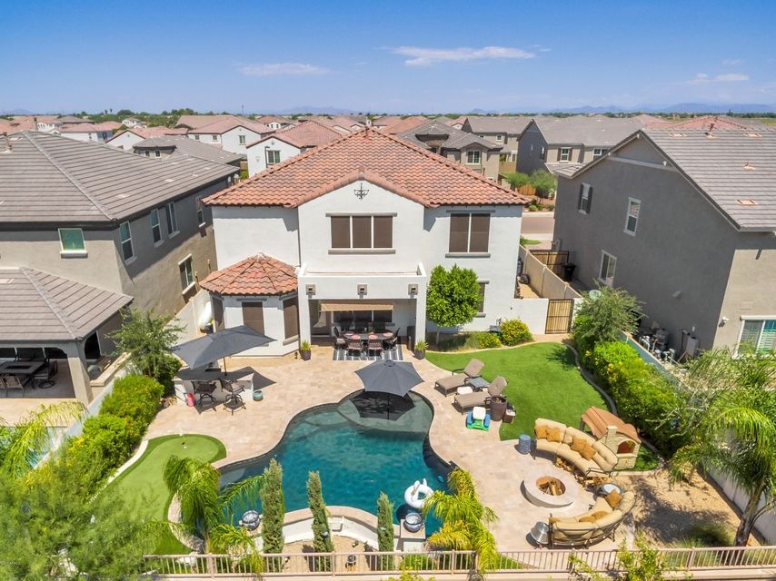 Aerial backyard view