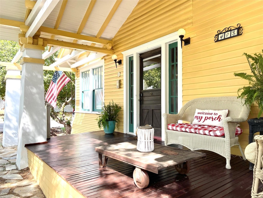 Large, inviting front porch with Oriental accents